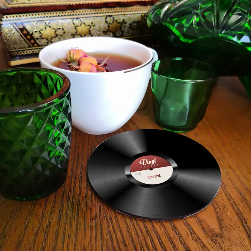 زیر لیوانی لوکسینو مدل صفحه گرامافون کد Old_2535