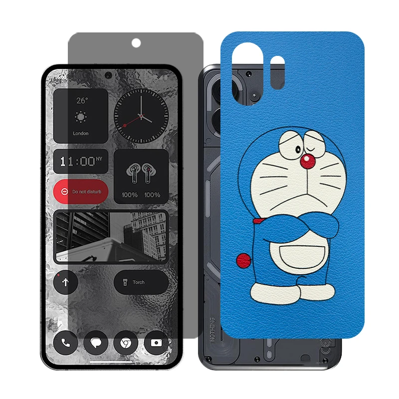 محافظ صفحه نمایش حریم شخصی گلس مدل Together مناسب برای گوشی موبایل ناتینگ 2 Phone به همراه برچسب پوششی پشت گوشی