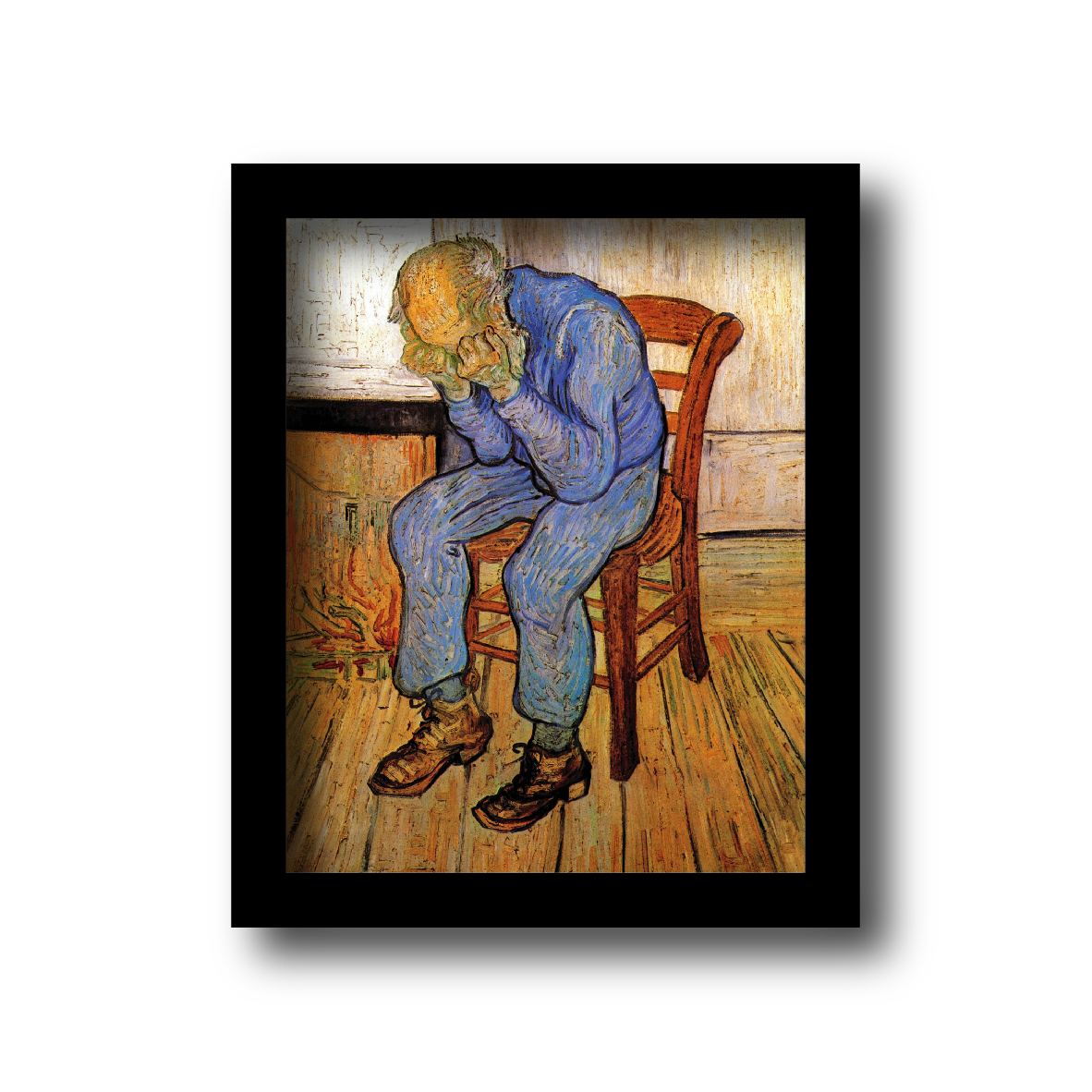 تابلو مدل آثار ونگوگ طرح پیرمرد غمگین در آستانه ابدیت
