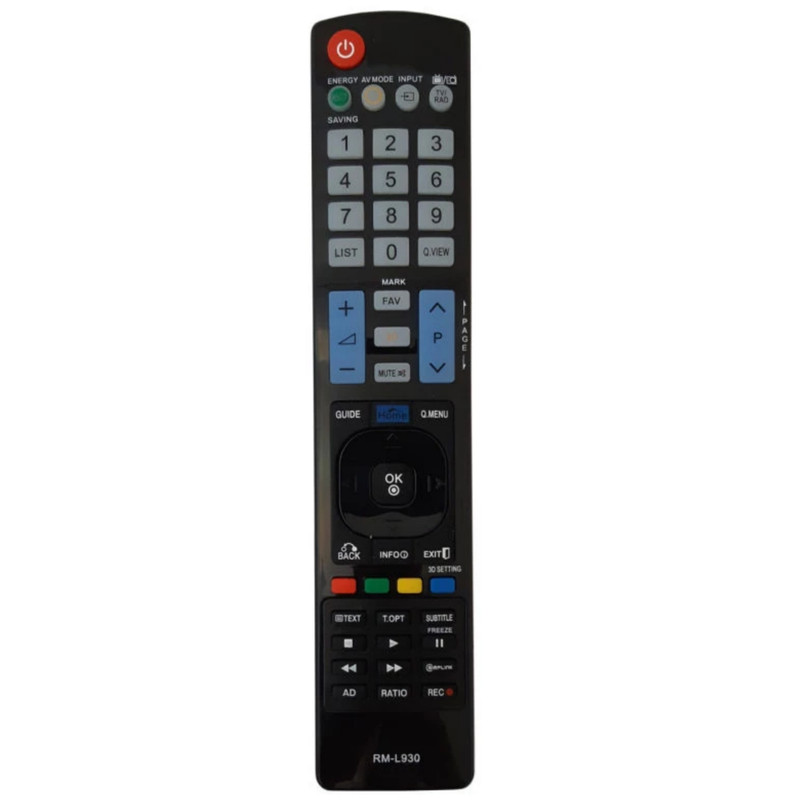 ریموت کنترل تلویزیون ال جی مدل Rm-L930 به همراه باتری نیم قلمی بسته 2 عددی