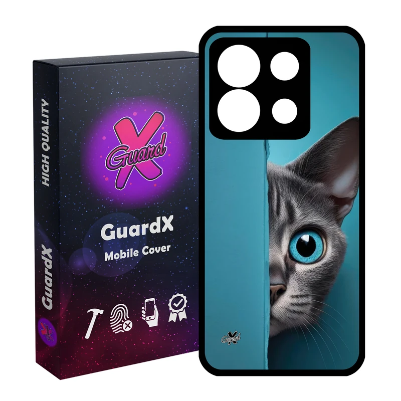 کاور گارد ایکس طرح گربه مدل Glass10673 مناسب برای گوشی موبایل شیائومی Redmi Note 13 5G