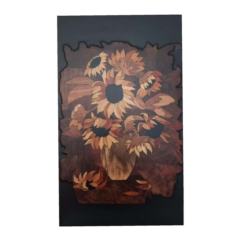 تابلو معرق کاری طرح گل آفتابگردان