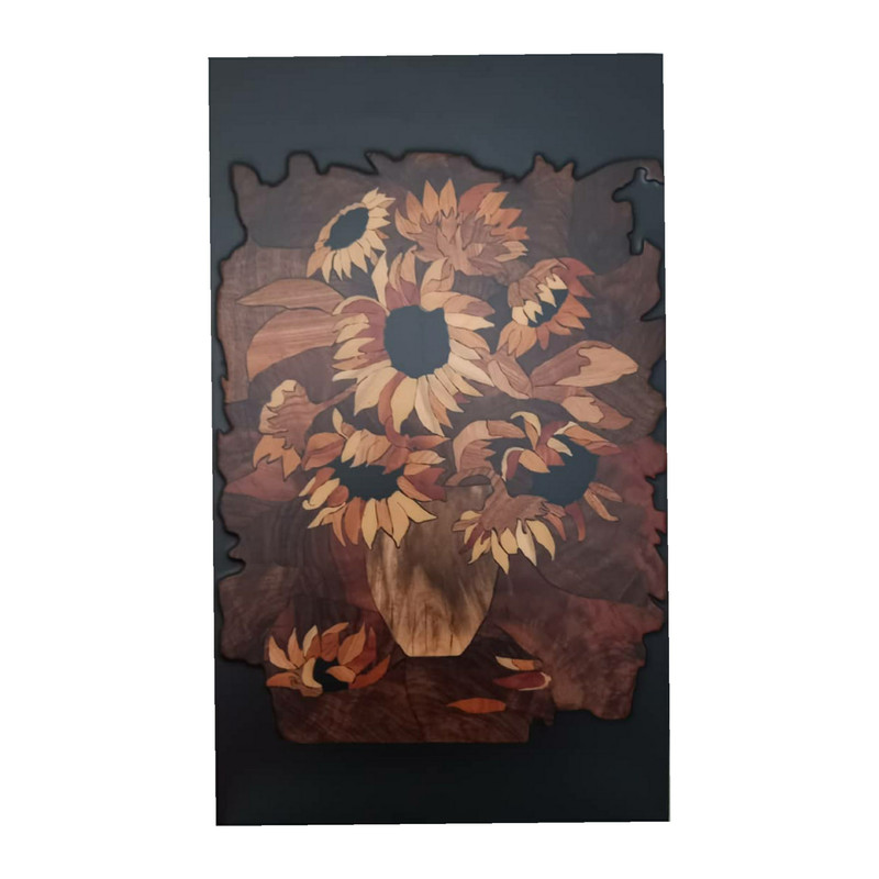تابلو معرق کاری طرح گل آفتابگردان