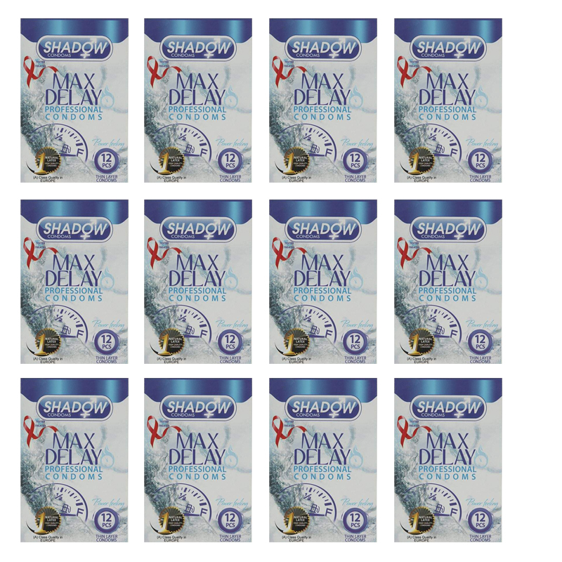 کاندوم شادو مدل Max Delay مجموعه 12 عددی