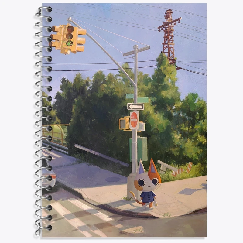 دفتر زبان 50 برگ خندالو مدل دو خط طرح بازی انیمال کراسینگ (Animal Crossing) کد 32661