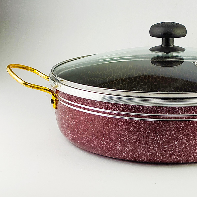 تابه ظرف سازان اسدیان مدل لب چدن گلد سایز 28 تابه ظرف سازان اسدیان مدل لب چدن گلد سایز 28