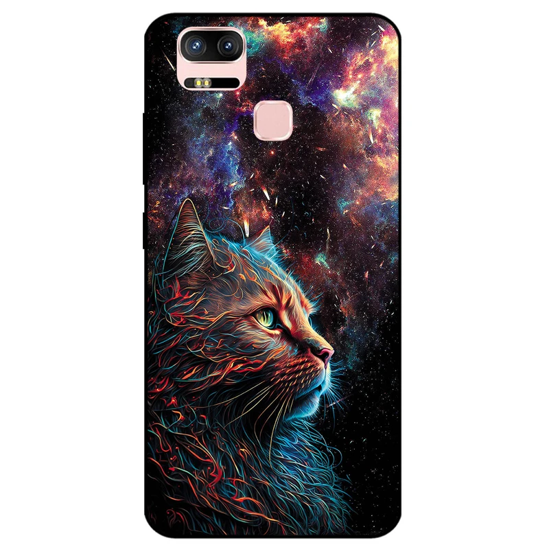 کاور مگافون طرح گربه کهکشانی مدل 4203 مناسب برای گوشی موبایل ایسوس Zenfone 3 / ZE552KL