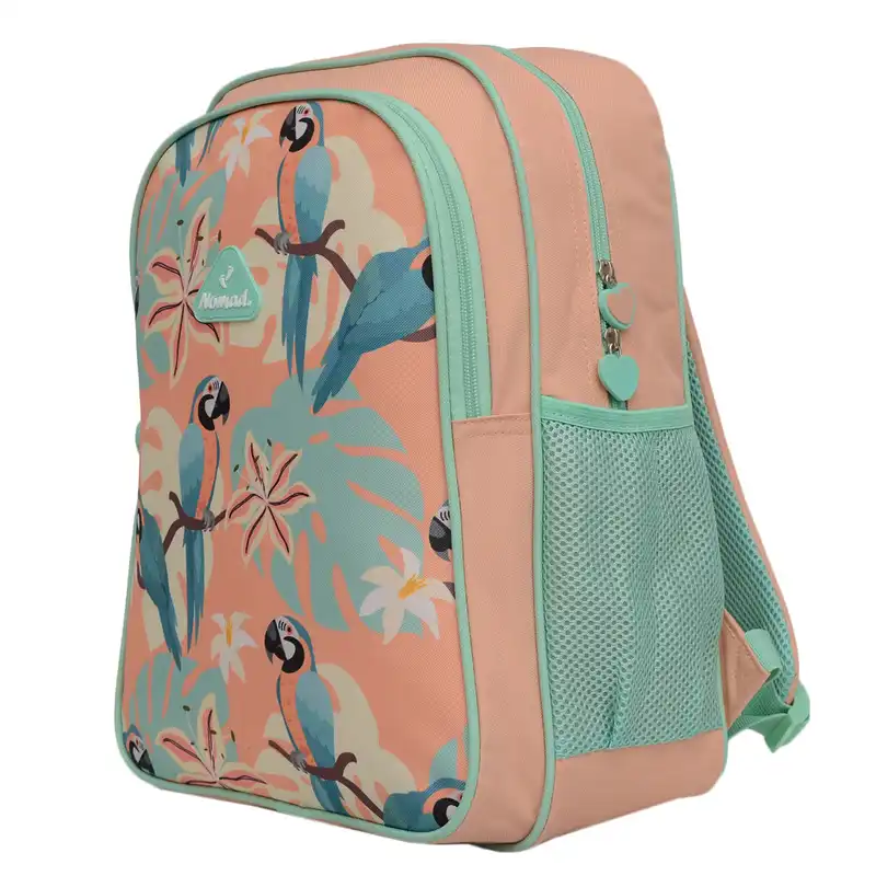 کوله پشتی نومد مدل PARROT JUNGLE به همراه باکس میوه و کیف غذا و جامدادی و بطری