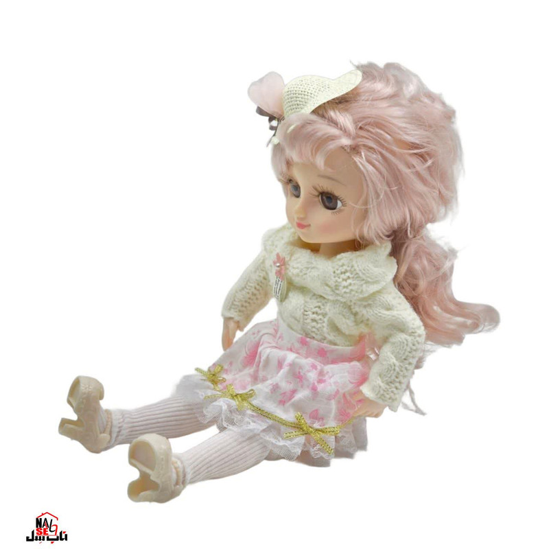 عروسک ناب سل مدل دختر روسی چشم تیله ای مفصلی کد NAAB001 ارتفاع 35 سانتی‌متر