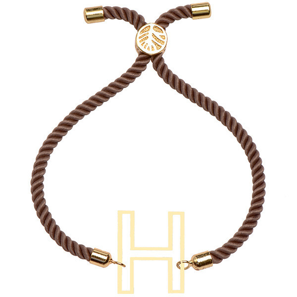 دستبند طلا 18 عیار زنانه الن نار مدل طرح حرف H ELN1702
