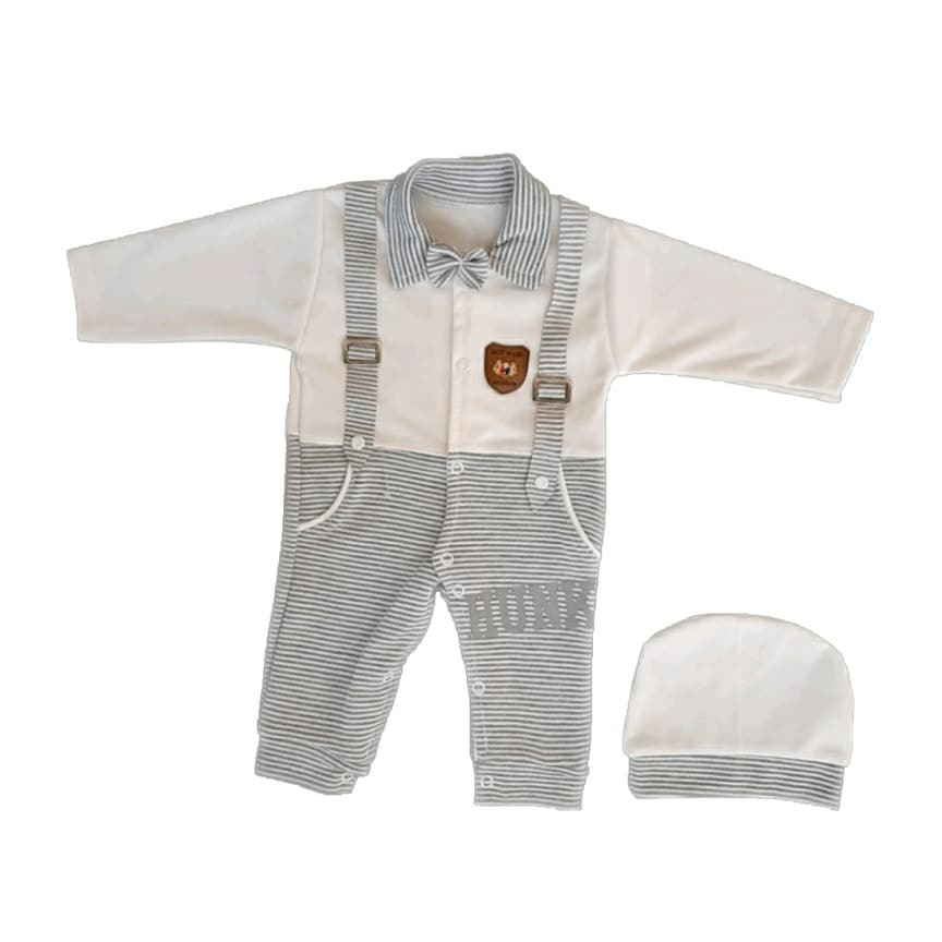 ست سرهمی و کلاه نوزادی کد 680