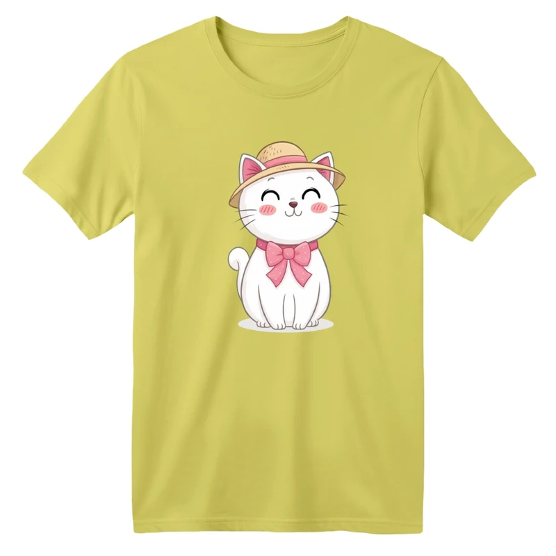 تی شرت آستین کوتاه بچگانه مدل گربه کلاهدار