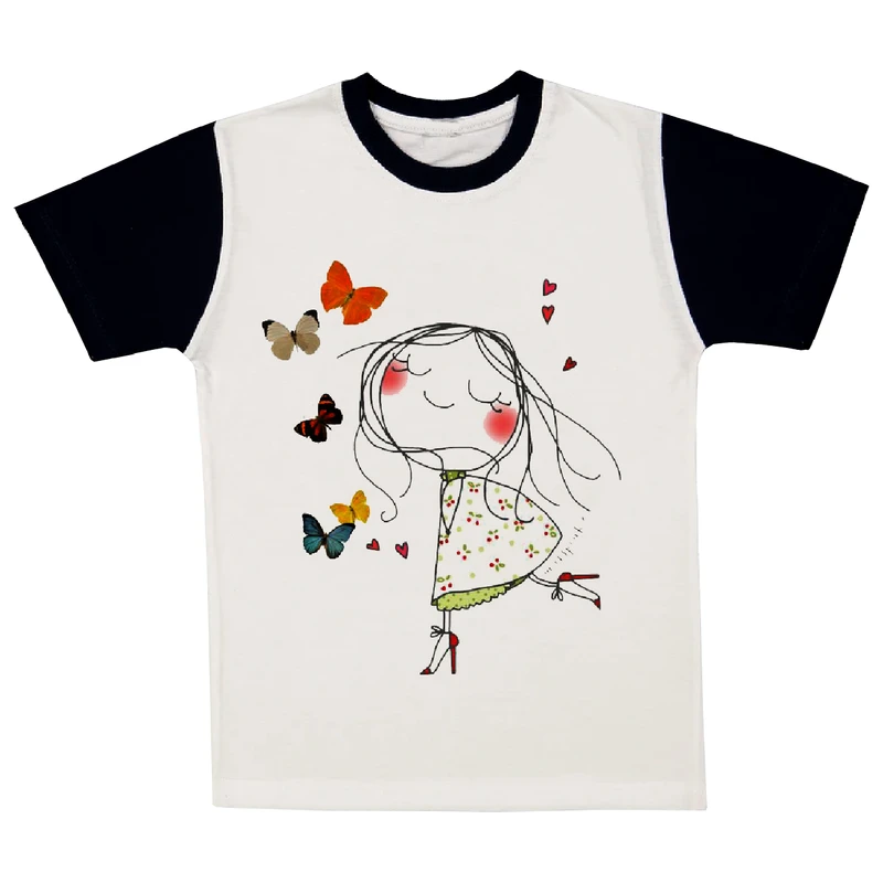 تی شرت آستین کوتاه دخترانه مدل دخترک A19