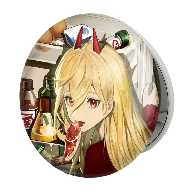 آینه جیبی خندالو طرح پاور انیمه مرد اره ای Chainsaw Man مدل تاشو کد 23185 