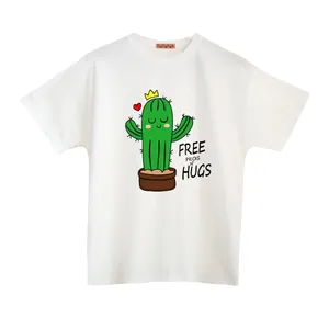 تی شرت آستین کوتاه زنانه مدل کاکتوس فانتزی رنگ سفید