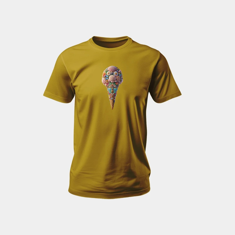 تی شرت آستین کوتاه مردانه مدل فیت طرح بستنی