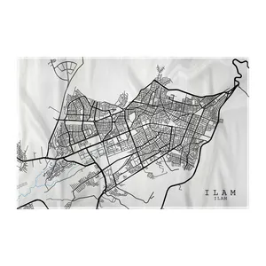 کاغذ کادو ترمه طراحان ایده مدل نقشه شهر ایلام کد map0505 سایز 57x37 سانتی متر