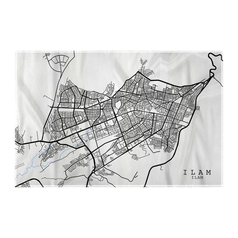 کاغذ کادو ترمه طراحان ایده مدل نقشه شهر ایلام کد map0505 سایز 57x37 سانتی متر