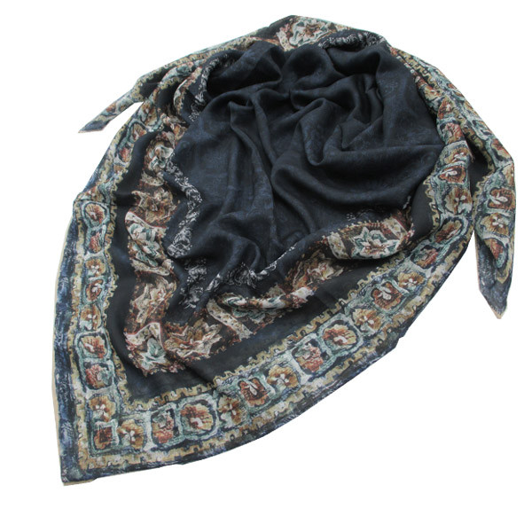روسری زنانه مدل نخ ابریشم دست دوز کد B_123L