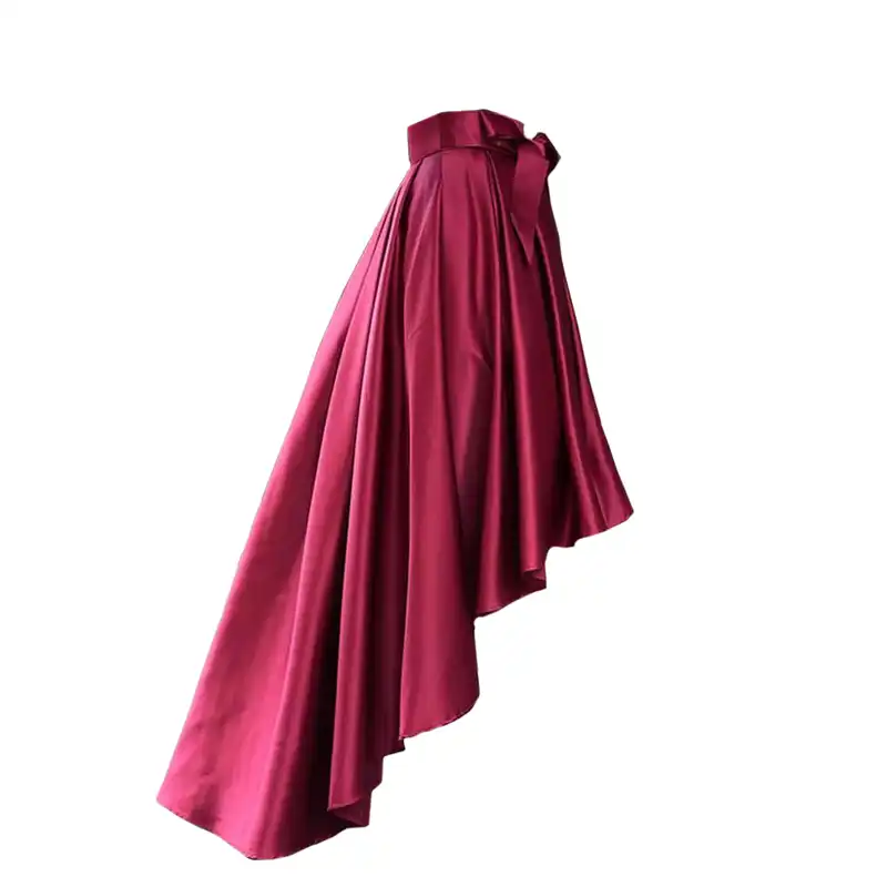 دامن زنانه مدل ساتن کلوش پیلی کوتاه بلند