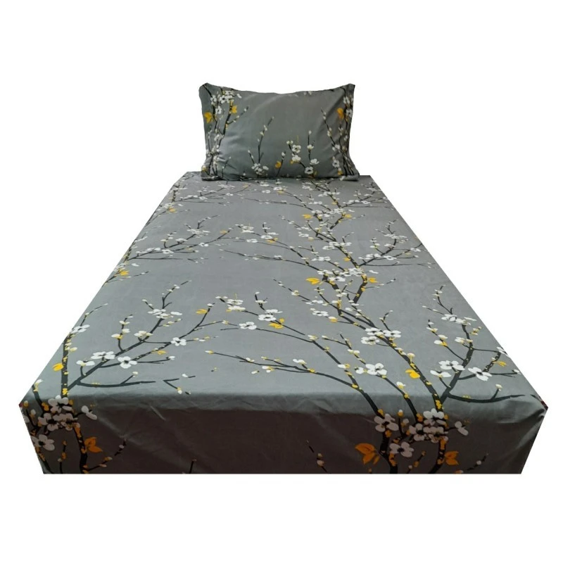 ملحفه مدل زنبق یک نفره سایز 90x200 سانتی متر