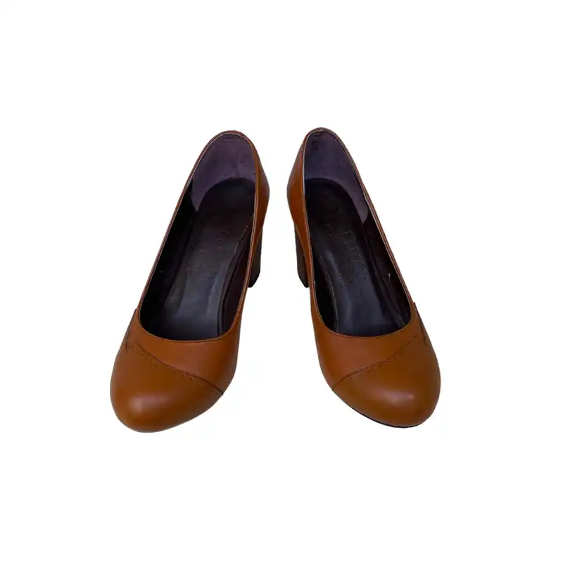 کفش زنانه مدل ژاله چرم طبیعی رنگ عسلی