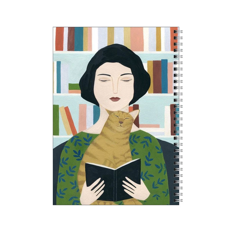 دفتر مشق 100 برگ بامبیلیپ طرح کتابخانه و گربه کد 7532515