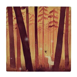 زیر لیوانی  طرح نقاشی اسب در جنگل کد    6096808_5261