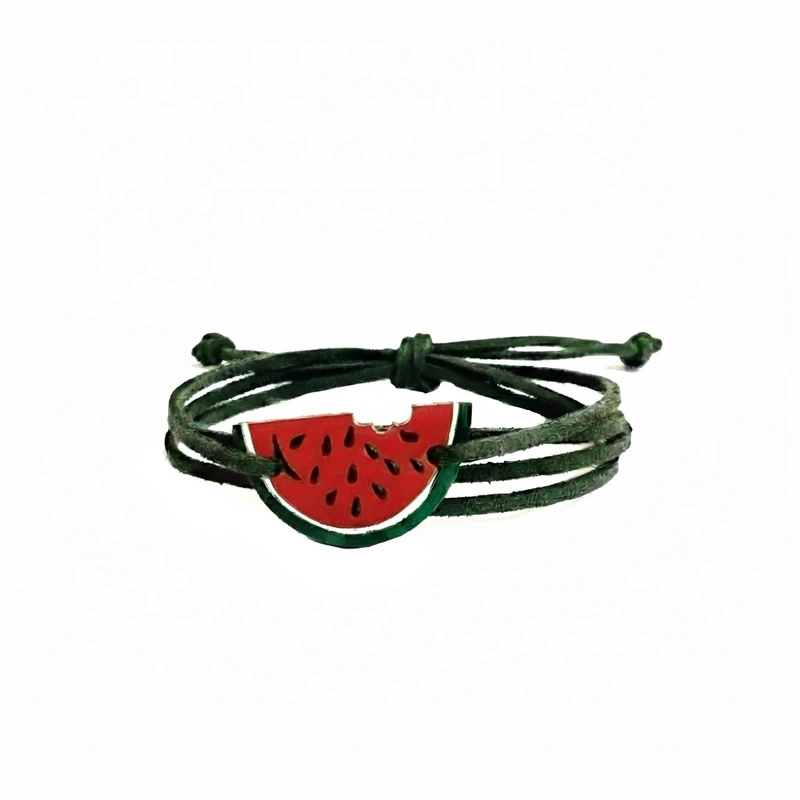 دستبند بندی زنانه مدل یلدایی طرح هندوانه