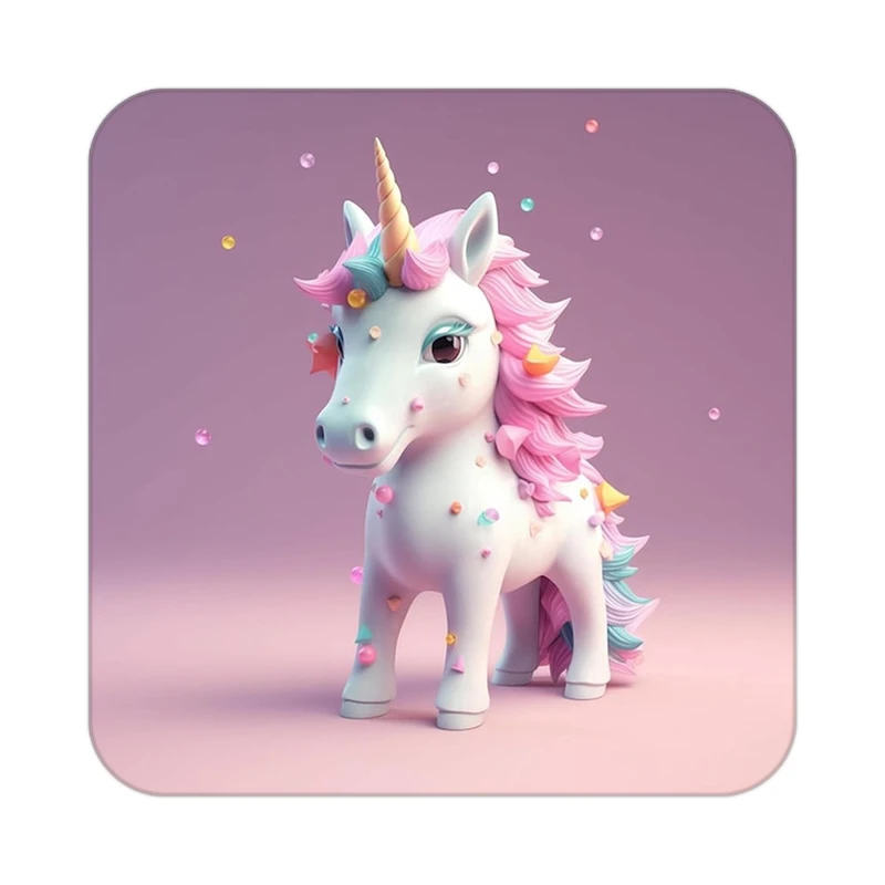 زیر لیوانی کاکتی طرح اسب تک شاخ و یونیکورن مدل mp29071