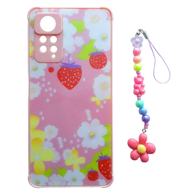 کاور طرح توت فرنگی کد A11639 مناسب برای گوشی موبایل شیائومی Redmi Note 11 Pro 4G / Note 11 Pro 5G / Note 12 Pro 4G به همراه بند آویز