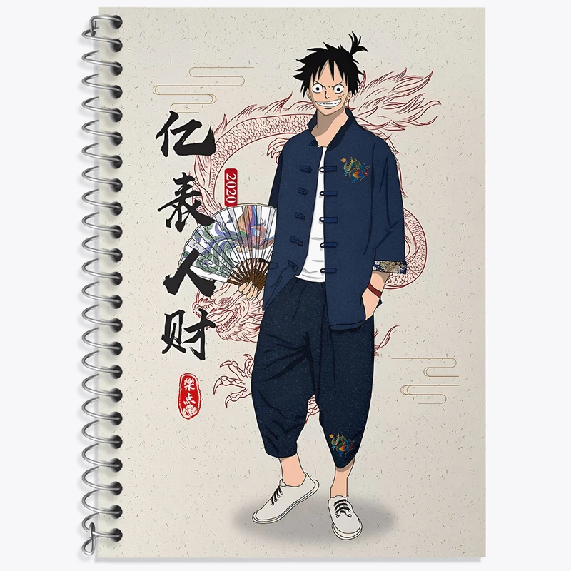 دفتر زبان 50 برگ خندالو مدل دو خط طرح لوفی انیمه وان پیس کد N3625