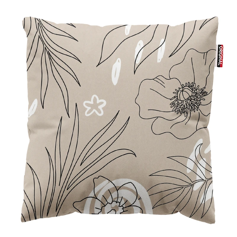 کوسن پاد آفرین مدل مینیمال طرح گل و برگ کد PK302949 سایز 30*30 سانتی متر