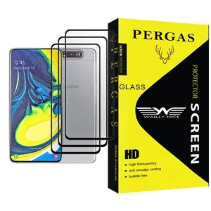 Waily Nice Pergas Glass MIX003 Screen Protector For Samsung Galaxy A80 Pack Of 3