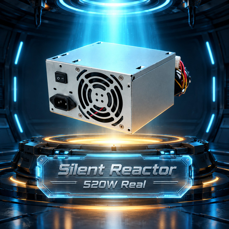 منبع تغذیه کامپیوتر 520 وات مدل Power-520W Real دارای 8 پین گرافیک