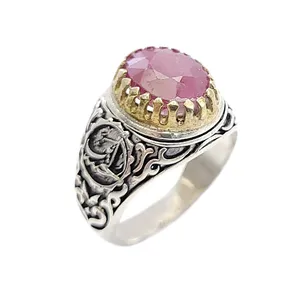 انگشتر نقره مردانه مدل یاقوت آفریقایی کد 5876472