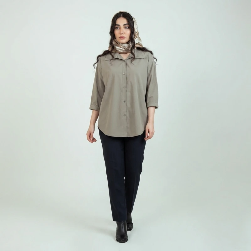 مانتو شومیزی زنانه مدل باکسی کالین