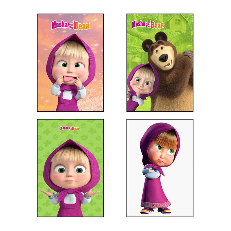 تابلو شاسي کارنيکا طرح ماشا و خرس کد 24607 مجموعه 4 عددی