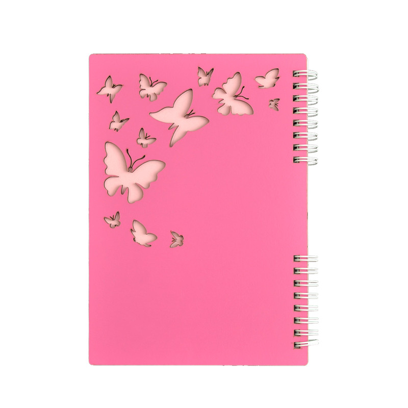 دفتر یادداشت 50 برگ مدل چوبی طرح پروانه