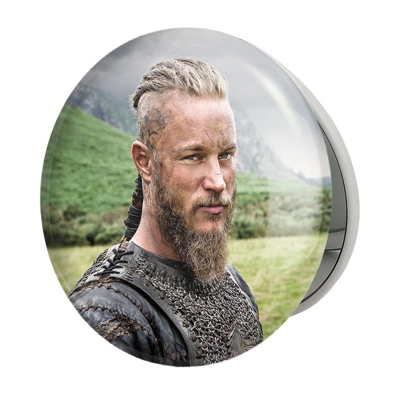 آینه جیبی خندالو طرح رگنار سریال وایکینگ ها Vikings مدل تاشو کد 29117