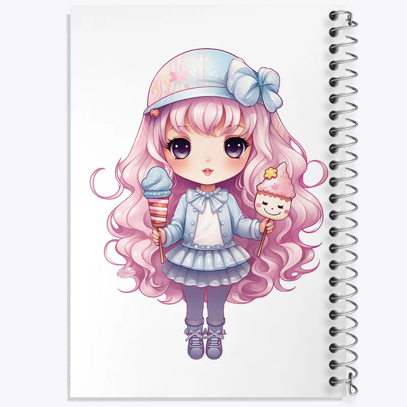 دفتر مشق 100 برگ خندالو طرح دخترانه (Girlish) کد 36895