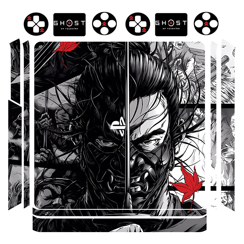 برچسب پلی استیشن 4 اسلیم توییجین وموییجین مدلGhost of Tsushima 04 مجموعه 14 عددی