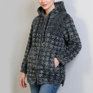 سویشرت زنانه مدل تدی پشمی تمام زیپ طرح ستاره کد 67