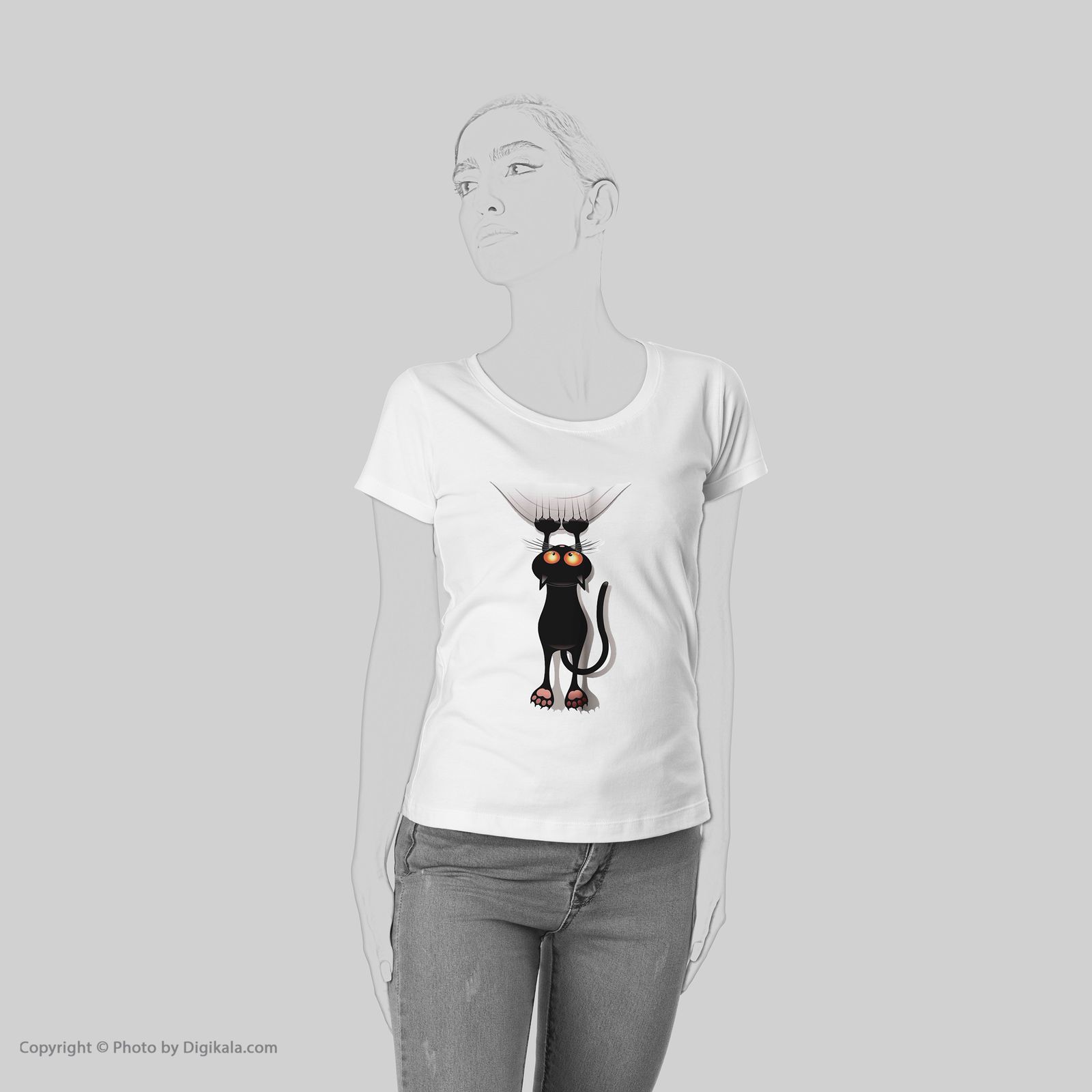 تی شرت به رسم طرح گربه کد 556 -  - 6