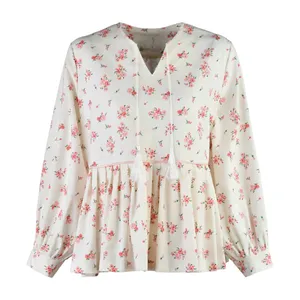 بلوز آستین بلند یقه هفت زنانه مدل MDSS-CH4639