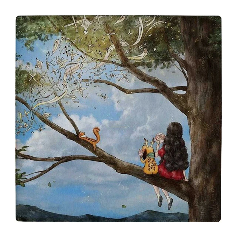  زیر لیوانی  طرح نقاشی دختر بچه و سنجاب کد    4861169_3772