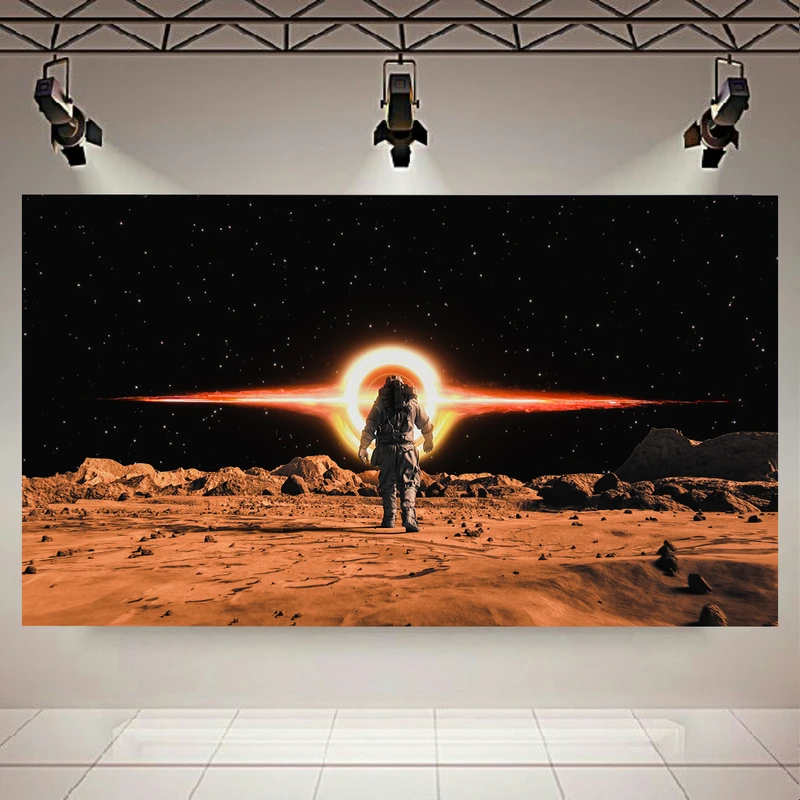 پوستر بک لایت طرح فضانورد در مریخ مدل سیاهچاله کد AR31364