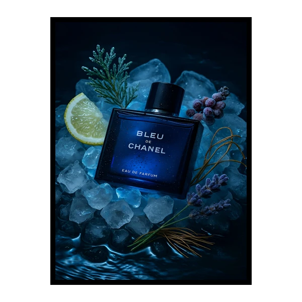 تابلو نوری بکلیت طرح دکوراتیو لوکس مدرن ادکلن و عطر مدل B-bu7176 فریم مشکی