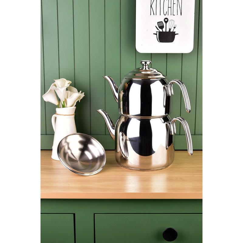 ست کتری قوری کرکماز مدل MEGA کد 058 گنجایش کتری 3.5 لیتر گنجایش قوری 2 لیتر