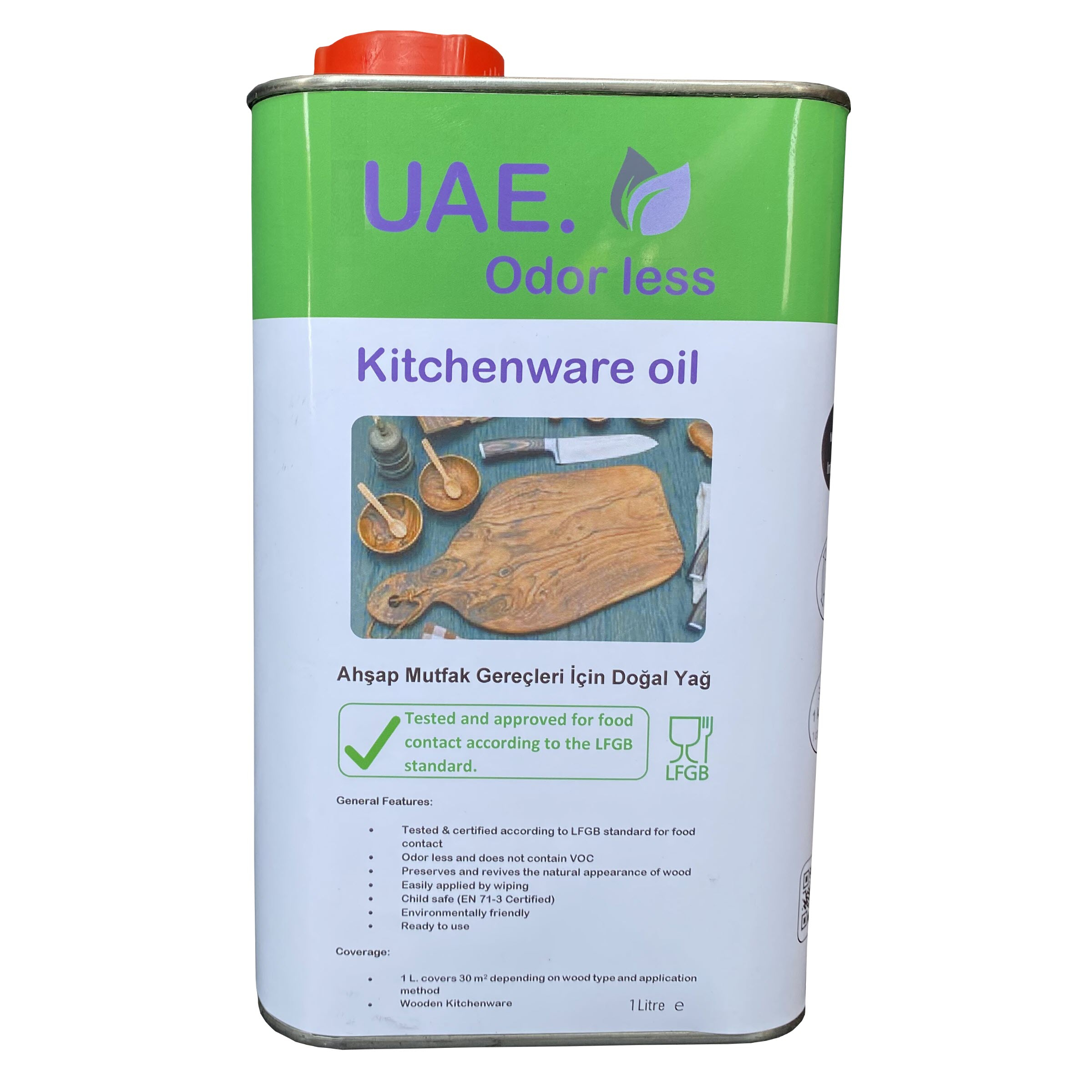 روغن بی رنگ ظروف چوبی یو.اِی.ئی مدل Kitchenware حجم 1 لیتر